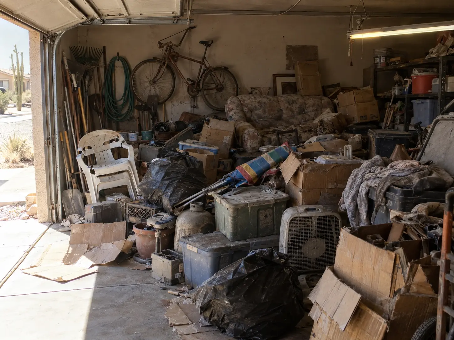 before — packed garage