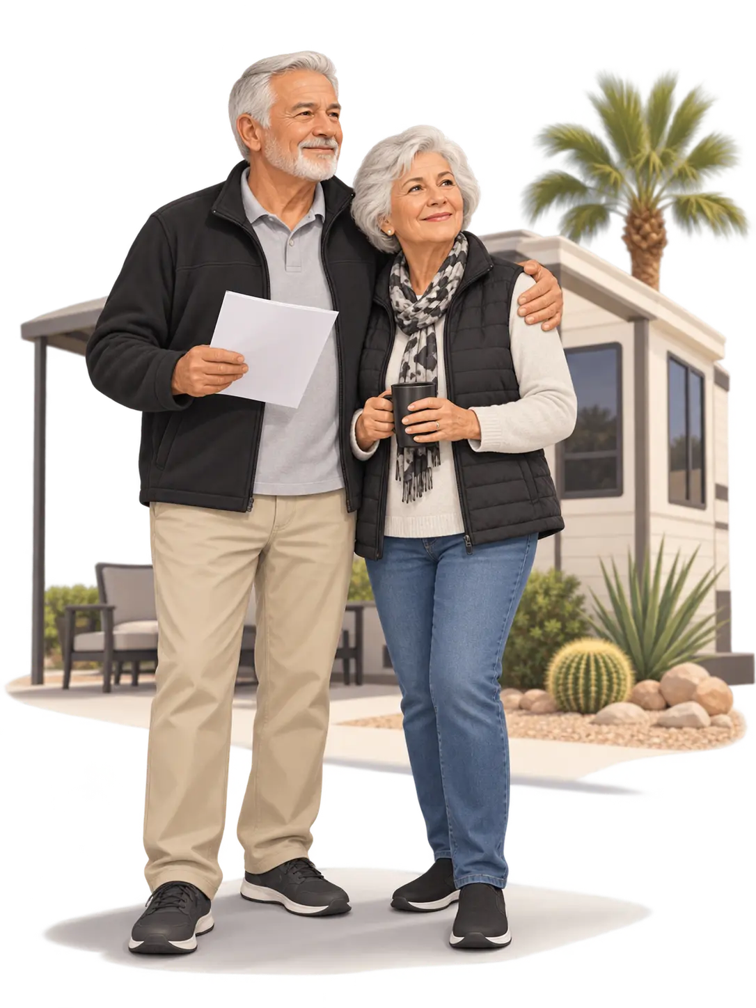 Older couple preparing a seasonal home or estate cleanout