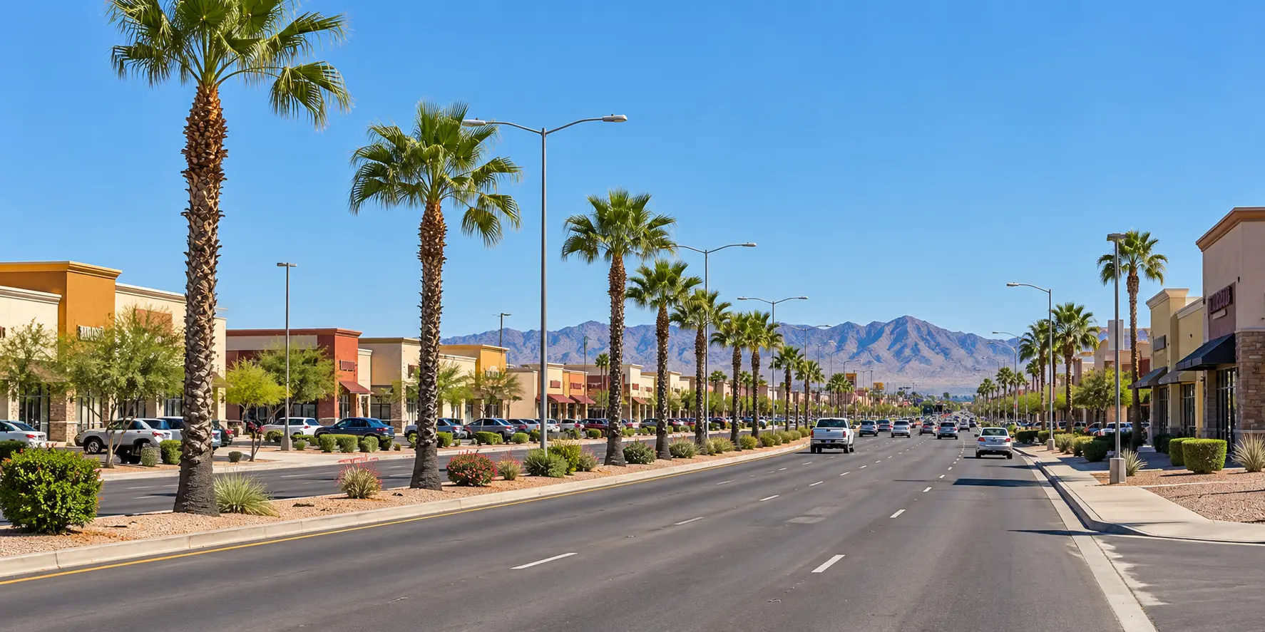 Commercial corridor and business properties in Yuma, Arizona
